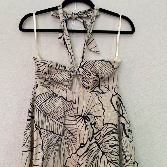 DISSH MALTA BLACK LINEN KNOT MIDI floral 100% Linen size 6 - Picture 13 of 16